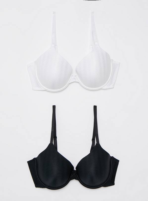 Mono Jacquard Zig Zag Full Cup T-Shirt Bra 2 Pack - 34C
